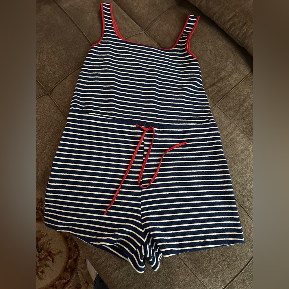 Cider Red, White and Blue Striped Romper Size S